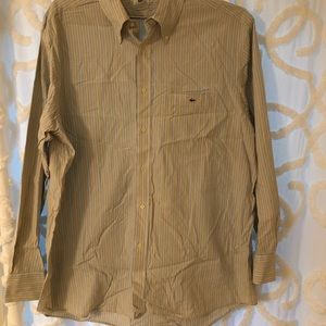 Mens Lacoste long sleeve striped button down